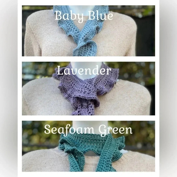 Soft Silky‎ Feeling Elegant Ripple Accessory Scarf Blue Green Lavender Purple - Picture 2 of 10